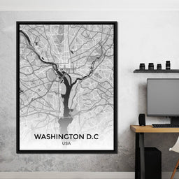 Map of Washington, USA - NicheCanvas