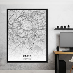 Map of Paris, France - NicheCanvas