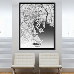 Map of Tokyo, Japan - NicheCanvas