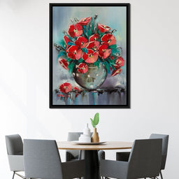 Vase with Poppies - NicheCanvas