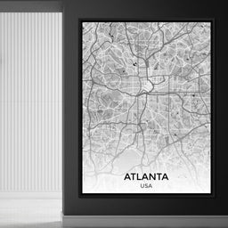 Map of Atlanta, USA - NicheCanvas