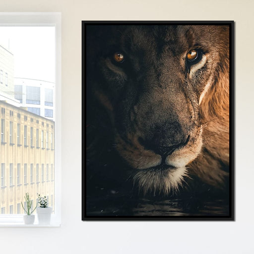 Lion Portrait Water - Zenzdesign Canvas Print
