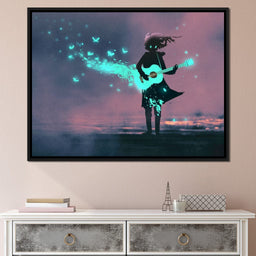 Girl Playing Guitar - NicheCanvas