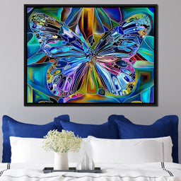 Multicolored Psychedelic Butterfly - NicheCanvas