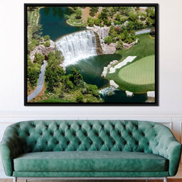 Waterfall on Golf Course - NicheCanvas