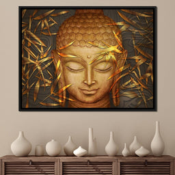 Smiling Golden Buddha - NicheCanvas