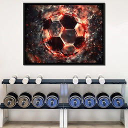 Burning Soccer Ball - NicheCanvas
