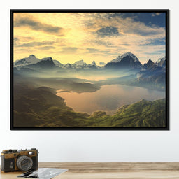 Morning Mist on Serenity Lake - NicheCanvas