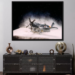 Snowy F4-U Corsair - NicheCanvas