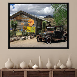 Old Car by Route 66 - NicheCanvas
