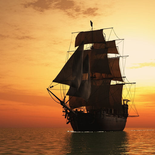 Old Ship At Sea Canvas Print