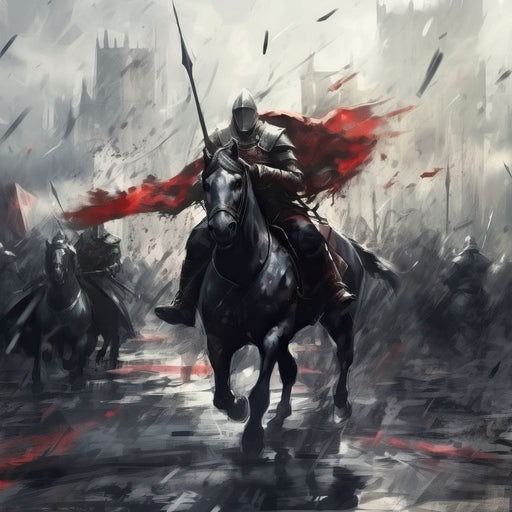 Majestic Warfare in Monochrome Canvas Print