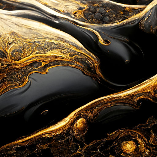 Luxury Abstract Marble in Black & Gold Canvas Print