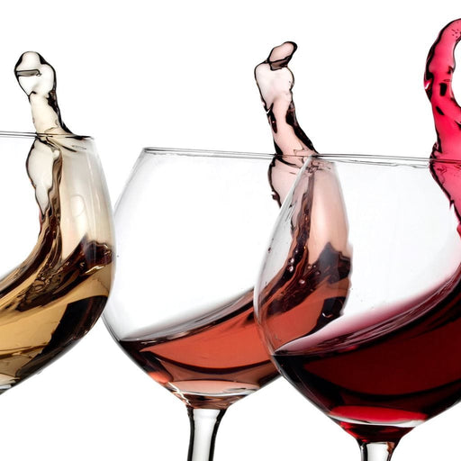 Wine Wall Art 2 - Canvas Print - beautiful wall art of three glasses of wine on a white background - this one of a kind painting is an elegant gift to someone you love | NicheCanvas