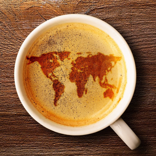 World Map Coffee Cup Canvas Print