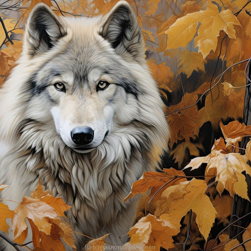 Autumnal Arctic Wolf Canvas Print