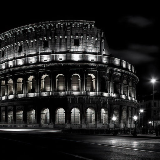 Rome Colosseum at Night Canvas Print