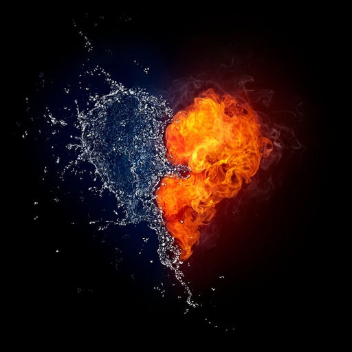 Fire and Water Love Canvas Print