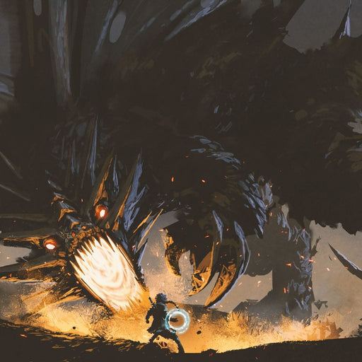 Dark Dragon Clash Canvas Print