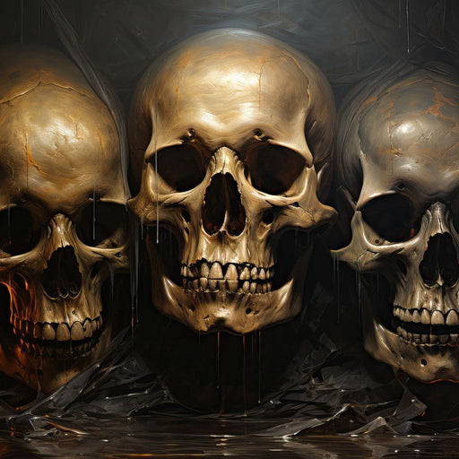 Gothic Symphony of the Skulls - Raven Blackwood Canvas Print