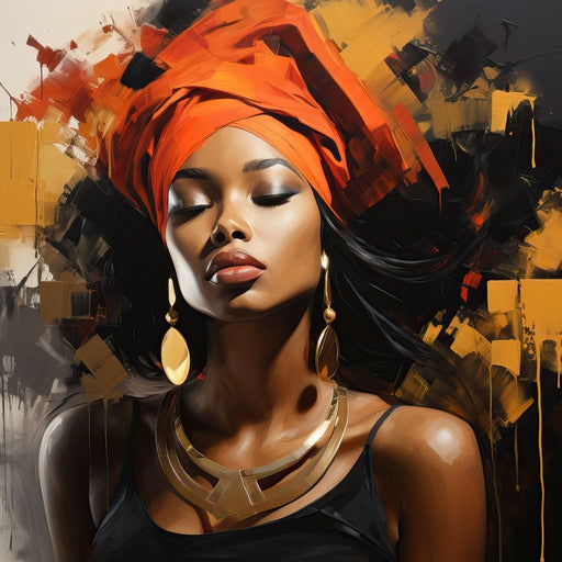 Black Gold Fashion Portrait Canvas Print