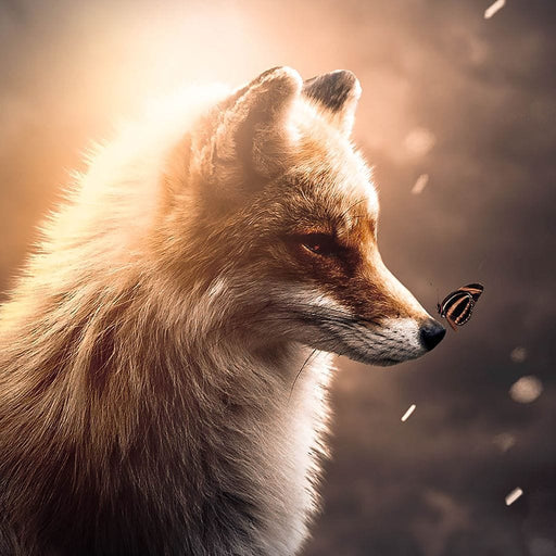 Fox Butterfly Glow - Zenzdesign Canvas Print