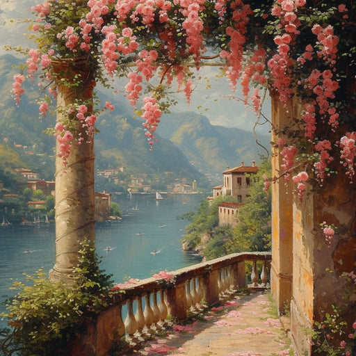 Blossomed Lakeside Retreat Canvas Print