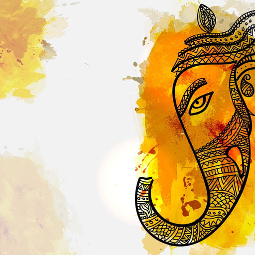 Lord Ganesha in Yellow Canvas Print