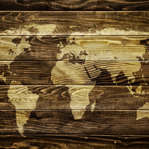World Map - Oak Planks - Canvas Print - one of a kind wall art of the world map using natural wooden oak - this is the perfect focal point for your living room | NicheCanvas