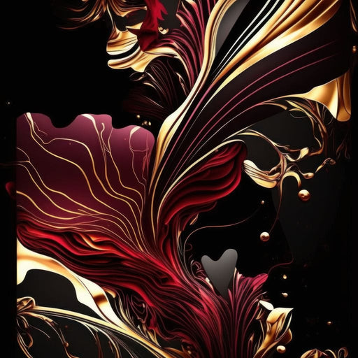 The Marble-Lux Collection: Dark Red & Vibrant Gold 02 Canvas Print