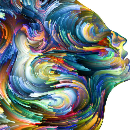 Colored Visage Profile Canvas Print