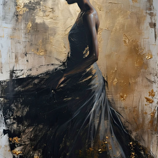 Golden Noir Elegance Canvas Print