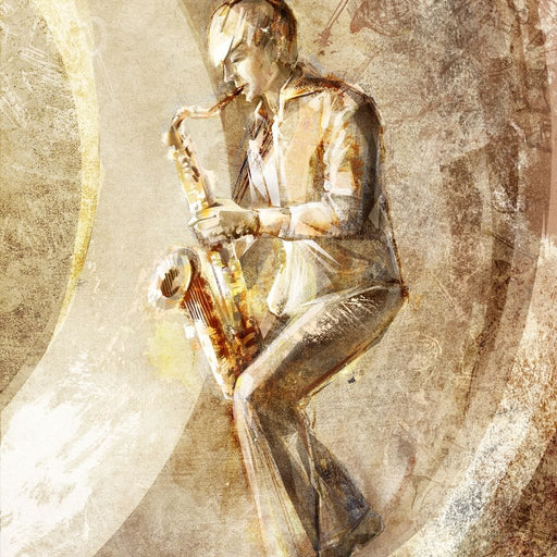 Playing the Saxophone Canvas Print