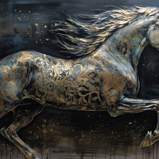 Gilded Grey Horse Canvas Print