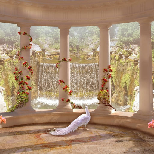 Classical Garden & Waterfall Canvas Print