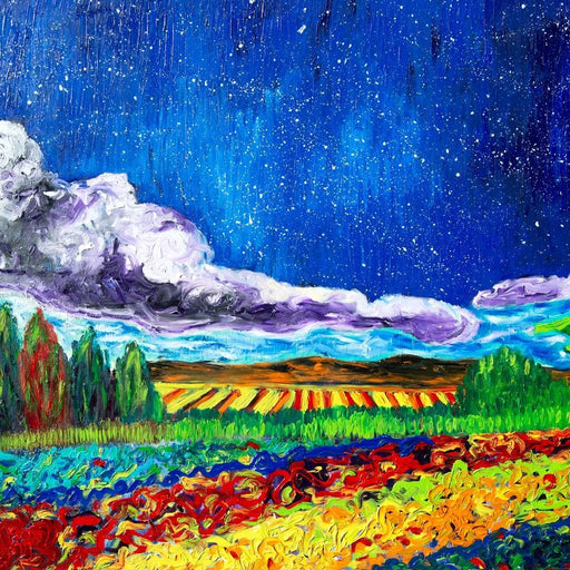 Vineyards at the Horizon - Chiara Magni - Canvas Print - wall art of a beautiful watercolor painting of the vineyards - this decor is the perfect pop of color your room needs | NicheCanvas