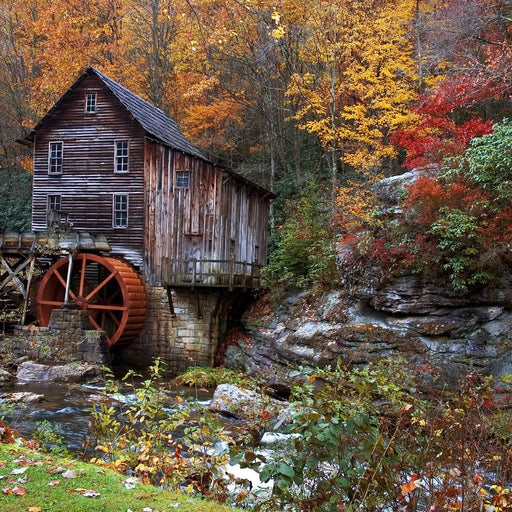 Autumn at the Grist Mill Canvas Print