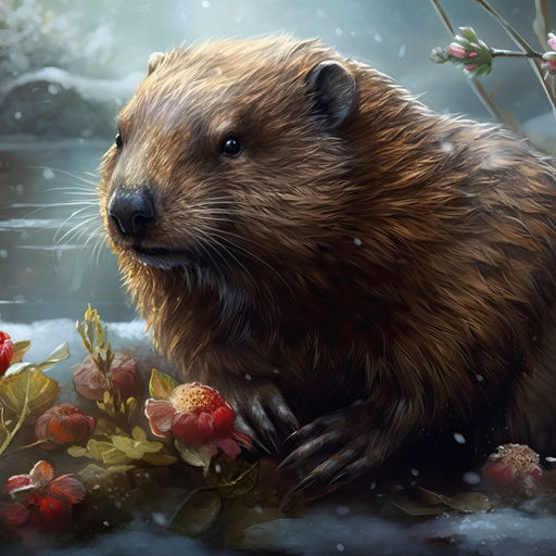 Winter Beaver - Neal Hackett Canvas Print