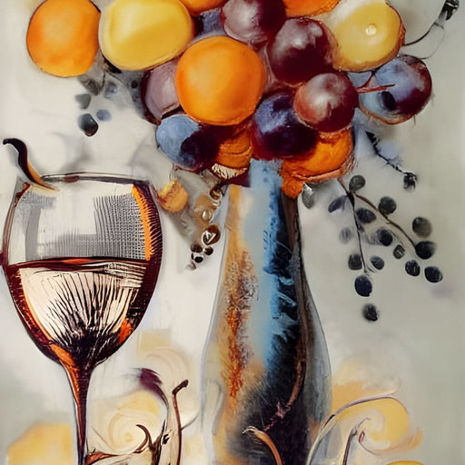 Abstract Wine & Flowers 03 Canvas Print