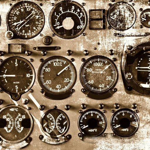 Retro Airplane Instruments Canvas Print