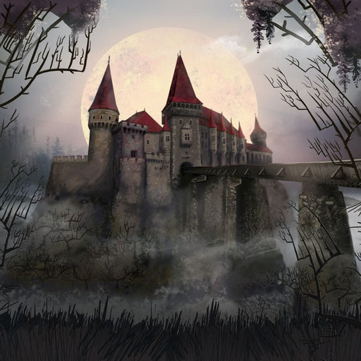 Dark Castle - Canvas Print - unique wall art of a spooky castle painting - this one of a kind canvas art of a fantasy castle will surely catch the attention of anyone in the room | NicheCanvas