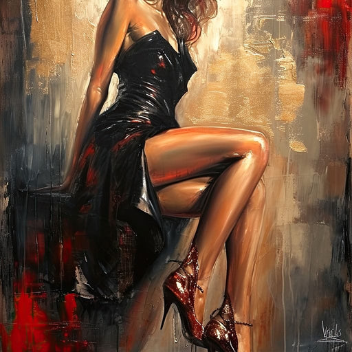 Alluring Legs Sleek Noir Elegance Canvas Print