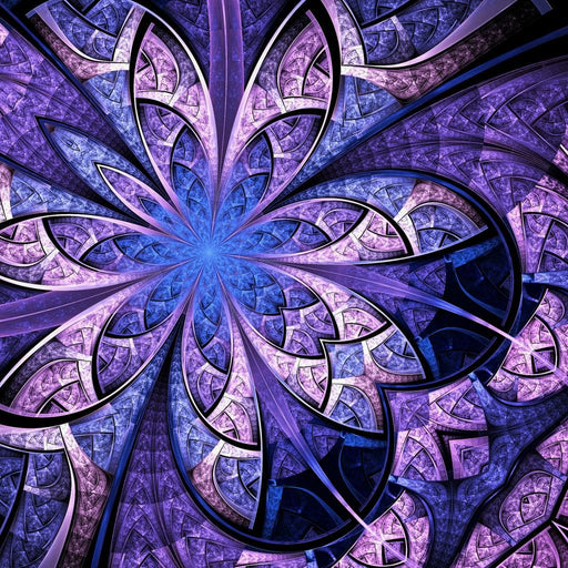 Violet Fractal Flower Canvas Print