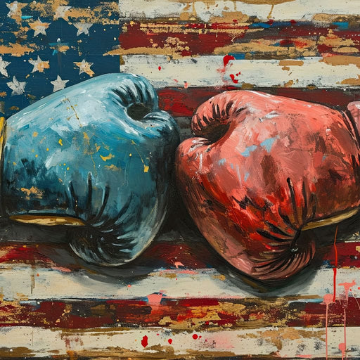 Stars and Stripes Boxing Showdown Canvas Print