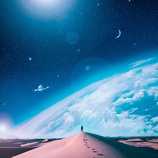 Silhouette Dune Blue Space - Gen Z Canvas Print