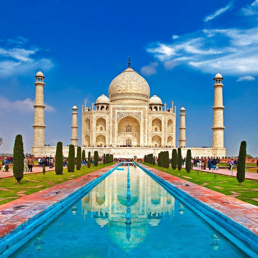 The Taj Mahal - Canvas Print - photorealistic wall art of the world's heritage in India - this gorgeous wall print is the perfect focal point for your room | NicheCanvas