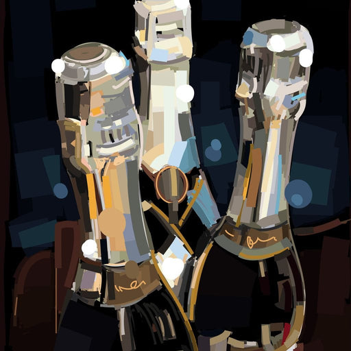 Champagne Bottles Canvas Print