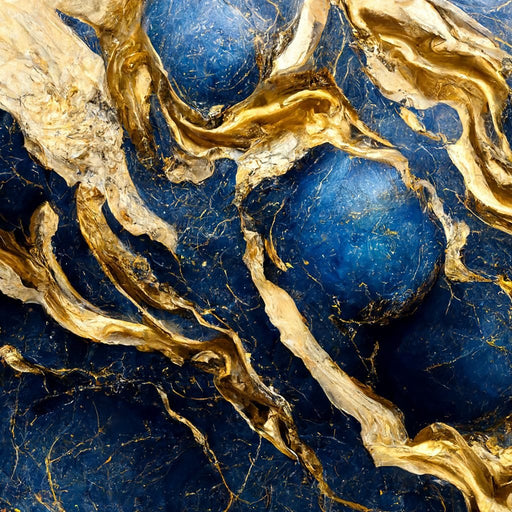 Luxury Abstract Marble in Gold & Blue Canvas Print