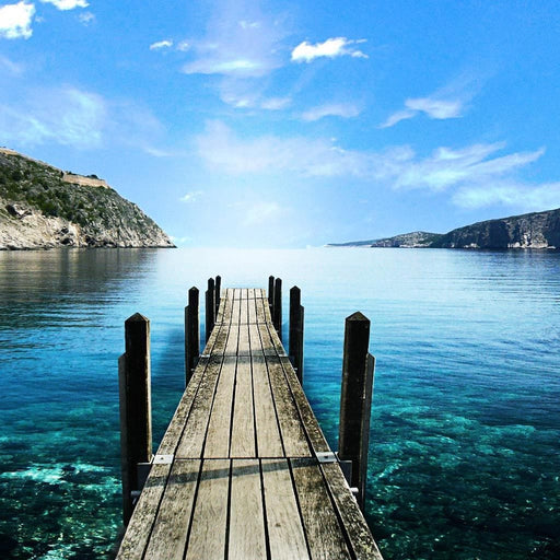 Day at the Lake - Canvas Print - photorealistic wall art of an indigo lake and a stunning view - this work of art makes the perfect gift for your family | NicheCanvas