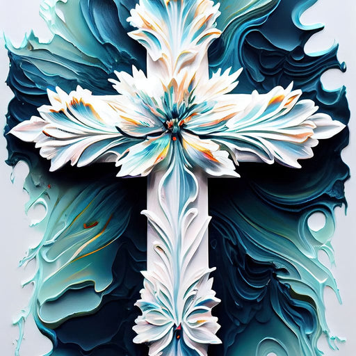 Floral Cross 06 - Neal Hackett Canvas Print